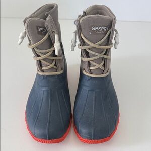 Sperry Women's Blue and Red Rain Boots